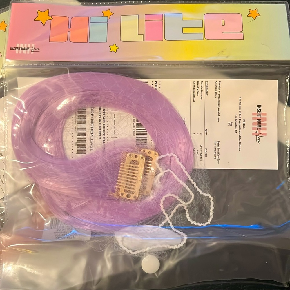 INH Hair Hi-Lites Clip-In Highlights, Rose Gold or Lavender, Limited Edition